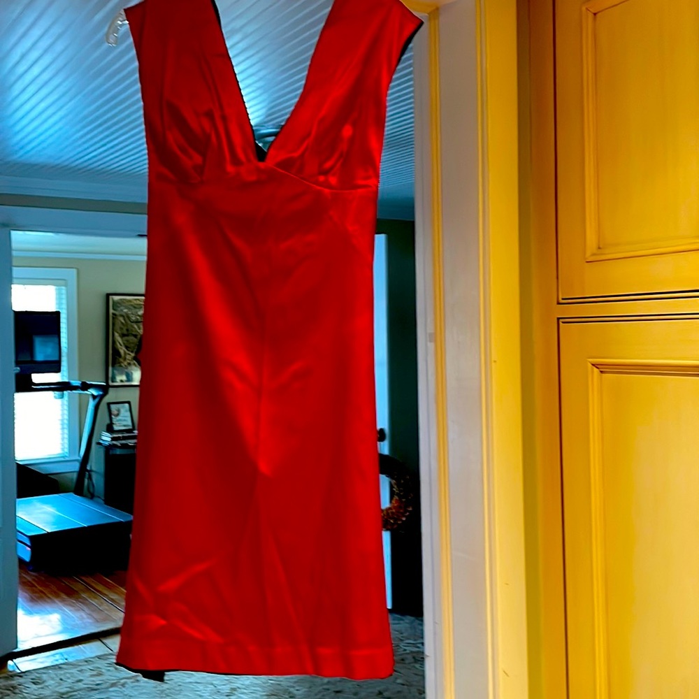 Anya Ponorovskaya Satin reversible dress (red/black). Size 4, new, tags on.